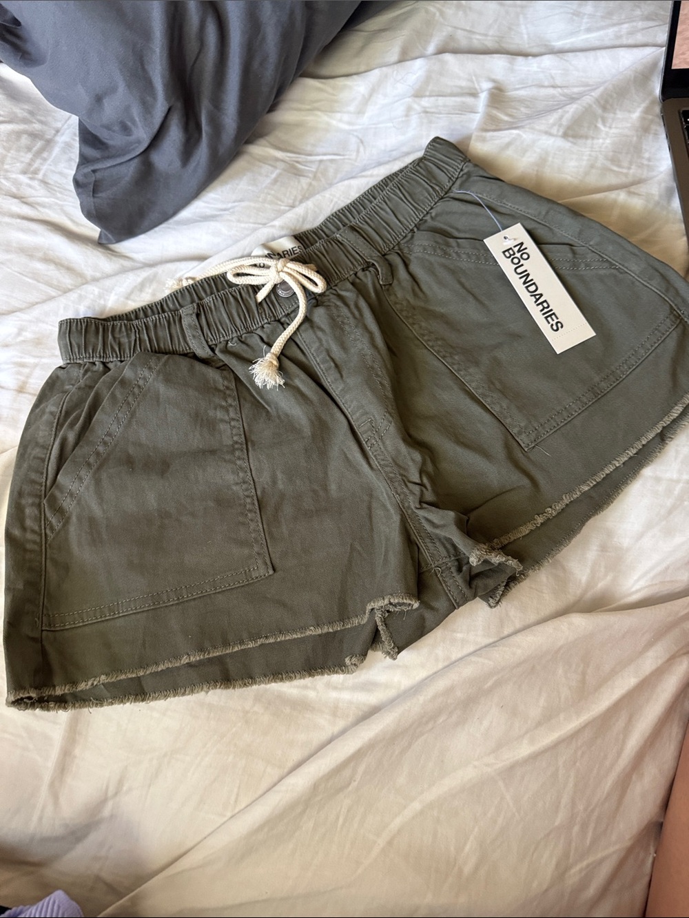 No Boundaries Olive Drawstring High-Waist Women's Shorts